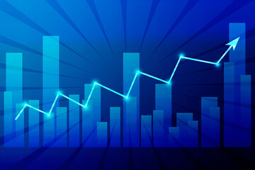 2d illustration futuristic business background graph concept