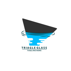 Iceberg logo. Iceberg emblem Blue transparent iceberg with reflection in water.
