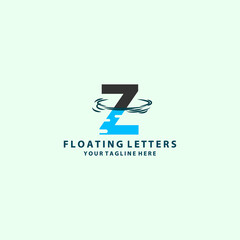 Z Letter Logo Design with Water Splash Ripples Drops Reflection Vector Icon Illustration.