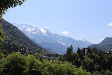 Fototapeta na wymiar Paysage autour du village, ville de Saint Gervais les Bains, departement de Haute Savoie, France