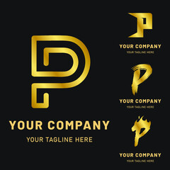 Golden Letter P Logo Collection