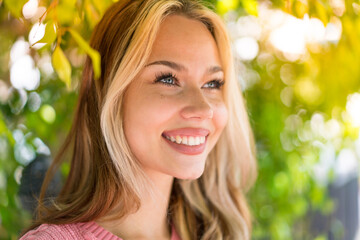 Fototapeta premium Pretty blonde woman at ourdoors