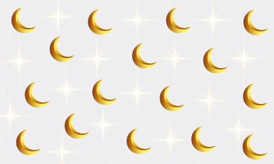 Beautiful Crescent Seamless Pattern Background