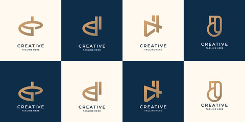 collection letter d logo design template. monogram logo for business identity,corporate, technology.