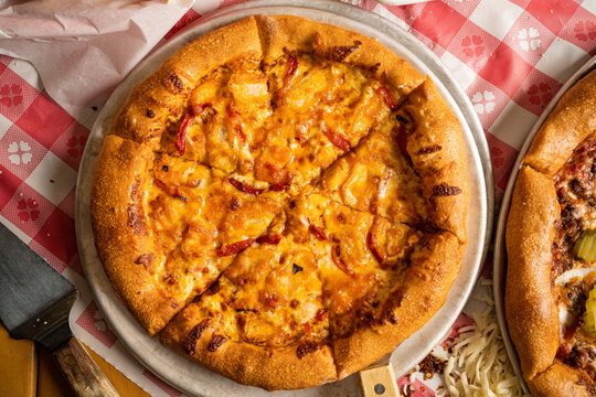 Buffalo Chicken Pizza Overhead