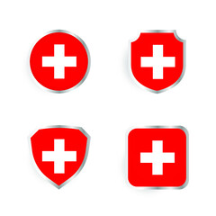 Obraz premium Switzerland Country Badge and Label Collection