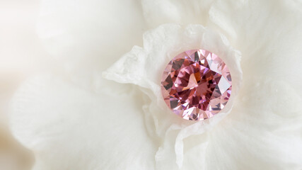 Pink sapphire Gemstone close up Shot