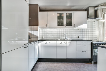 Interior of a beautiful kitchen of an elite house