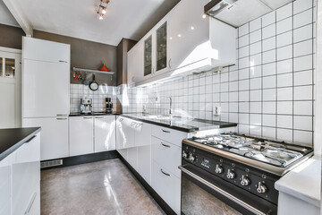 Interior of a beautiful kitchen of an elite house