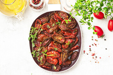 Sun dried tomatoes with fresh herbs and spices	