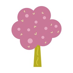Tree icon vector symbol for nature, ecology and environment in a flat color illustration