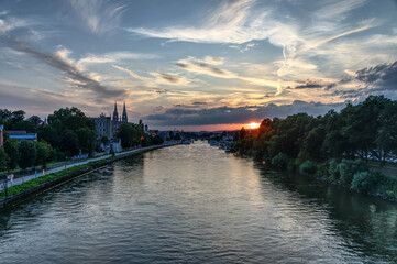 Sonnenuntergang in Regensburg