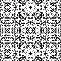 floral seamless pattern background.Geometric ornament for wallpapers and backgrounds. Black and white pattern.