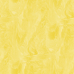 Yellow watercolor or acrylic painting on paper texture. Seamless background. 