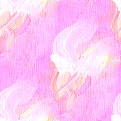 Seamless pink background with abstract stains. Watercolor or acrylic paint.
