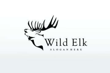illustration wild elk logo design