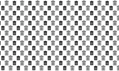 Black and White Recycle Bin Seamless Pattern