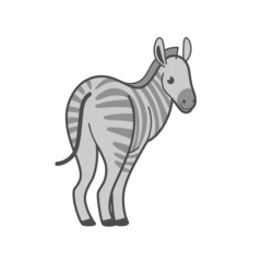 Cartoon zebra, cute character for children. Vector illustration in cartoon style for abc book, poster, postcard. Animal alphabet - letter Z.