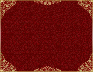 red background with ornament