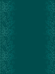 green background with floral patterns for design and print