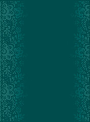 green background with floral patterns for design and print