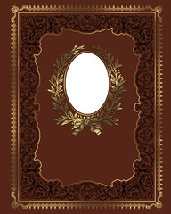 Сlassic book cover. Decorative frame or frame for printing on book covers.
