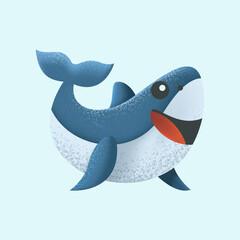 Obraz premium CUTE SHARK FOR CHARACTER, ICON, LOGO, STICKER AND ILLUSTRATION.