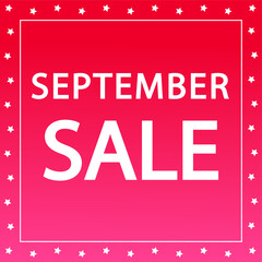 september sale banner with stars