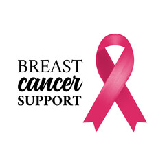 Breast cancer pink ribbon awareness month illustration