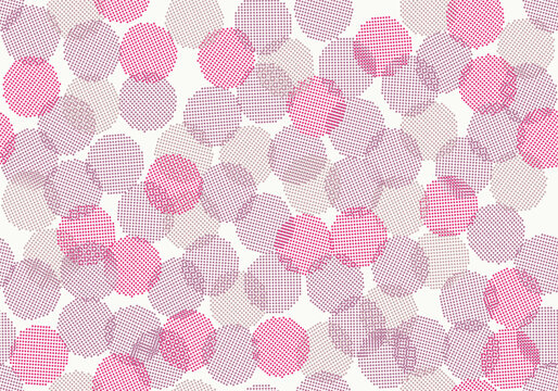 Modern lavender and raspberry colored polka dot camo vector pattern. Bright and fresh modern polkadot for women, teens and girls.