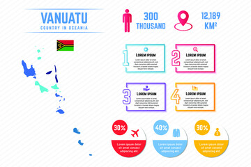 Colorful Vanuatu Map Infographic Template