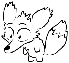 Little Fox Line Drawing
