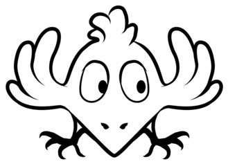 Little Bird Emblem Line Drawing