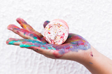 Paint hand, colorful