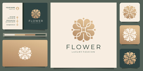 feminine beauty flower flat design. luxury design template. logo and business card inspiration