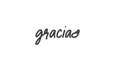 Gracias vector lettering. Thank you in Spanish. Phrase handwritten calligraphy.