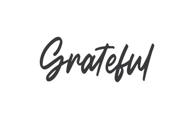 Grateful inspirational lettering vector illustration. Calligraphy word. handwritten phrase.
