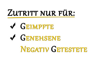 2G - Regel - geimpft, genesen