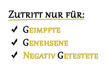 3G - Regel - geimpft, genesen, getestet