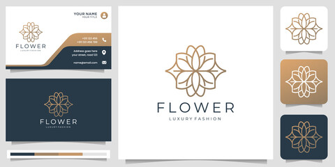 Naklejka premium minimalist abstract flower logo. line art style rose. logo for salon and spa, fashion, skin care.