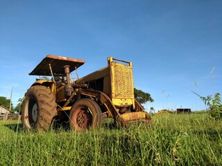 old tractor in the field