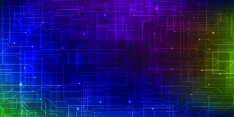 Hi tech circuit grid line connecting network.Futuristic technology concept.Vector illustrations.