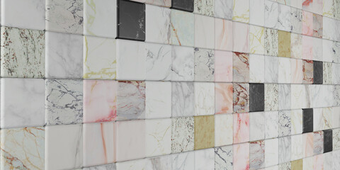 Marble block Colorful marble texture wall 3d illustration