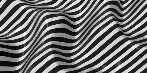 Fototapeta premium zebra pattern swaying wave background 3D illustration
