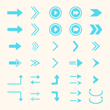 Arrow set icon. Arrow isolated vector graphic elements.