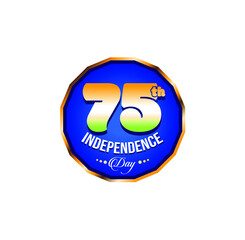 75th Independence day celebration sticker. 75th Independence day of India.