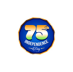 75th Independence day celebration sticker. 75th Independence day of India.