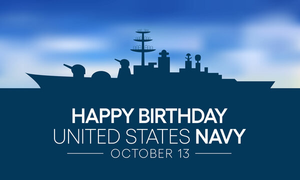 U.S. Navy Birthday Is Observed Every Year On October 13 All Across United States Of America. Vector Illustration