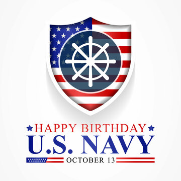 U.S. Navy birthday is observed every year on October 13 all across United States of America. Vector illustration