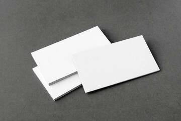 Business cards blank. Mockup on gray background. Copy space for text.